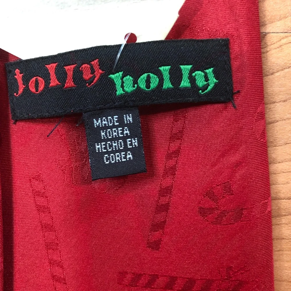 Vintage Jolly Holly Santa Claus Tie